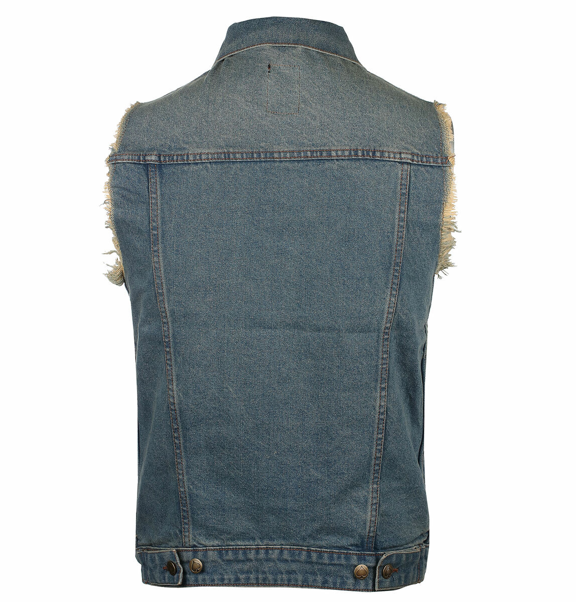 Gilet Hommes CAPRICORN ROCKWEAR - Blue With Frayed Arms 4XL