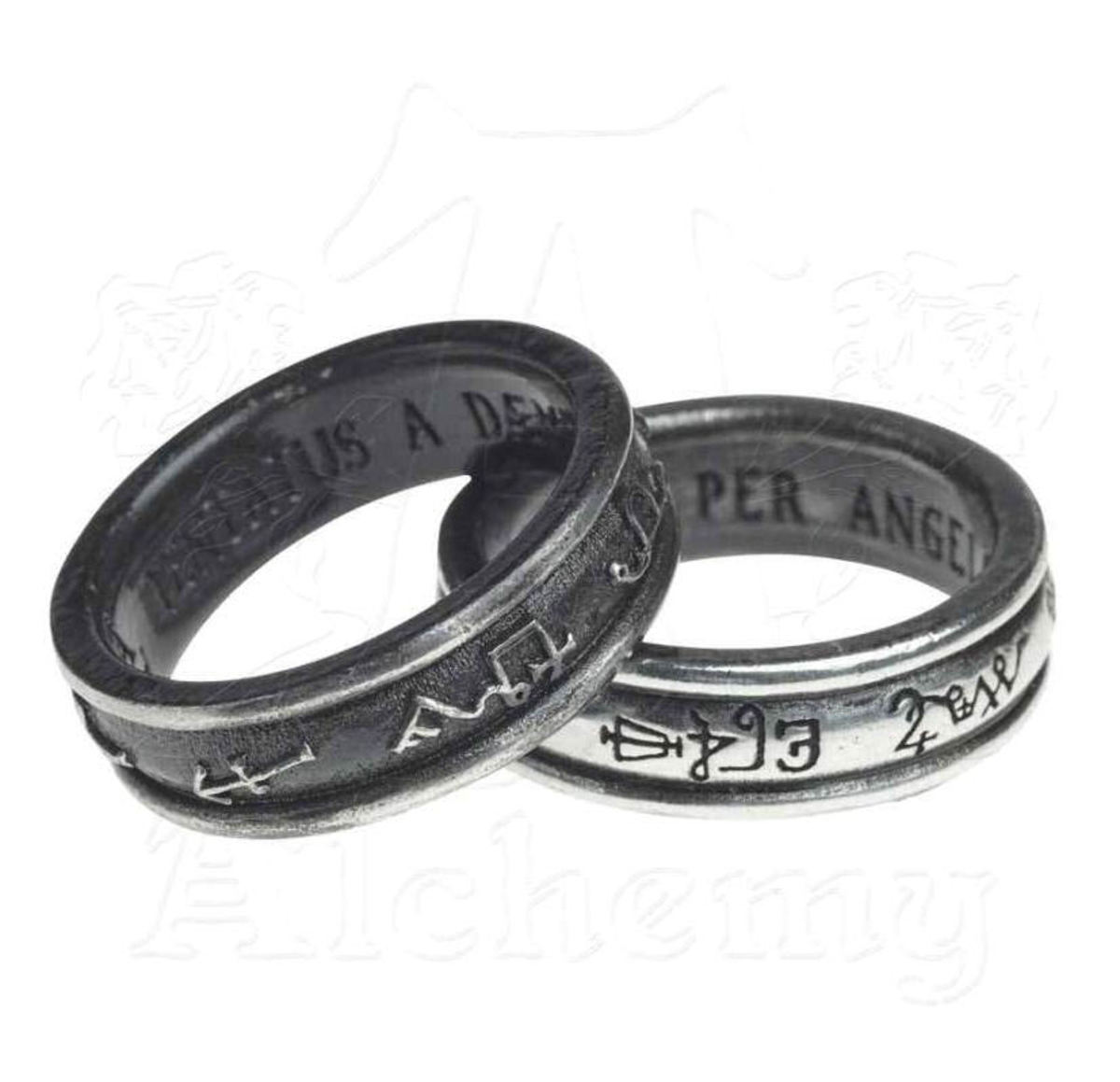 Bague ALCHEMY GOTHIC - Demon Black & Angel White Q