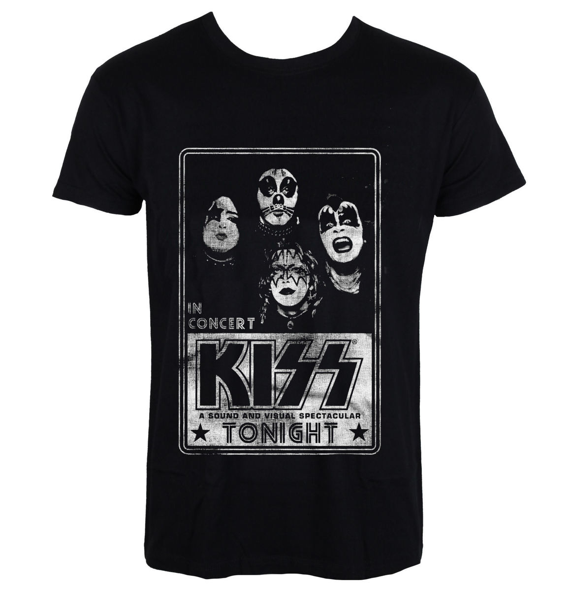 Tee-shirt Métal Pour Hommes Kiss - In Concert Distressed - HYBRIS - ER-1-KISS001-H68-7-BK S